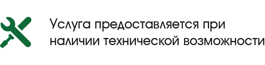 Услуга предоставляется при наличии технической возможности
